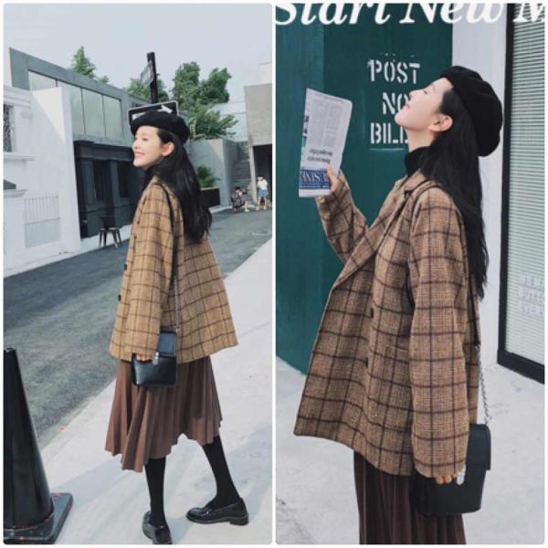 レディース チェスターコート ジャケット チェック柄 ゆったり オーバーサイズ アウター グリーン ブラウン 送料無料