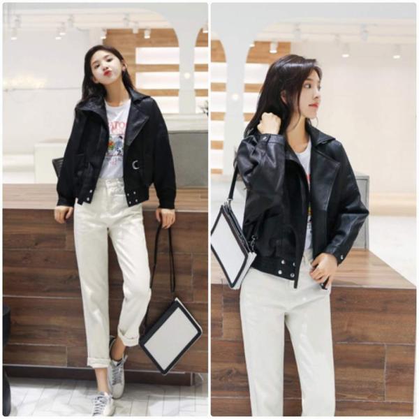 レディース ライダースジャケット ダブル PUレザー アウター 秋 冬 カジュアル 長袖 ブラック ホワイト S M L サイズ 送料無料