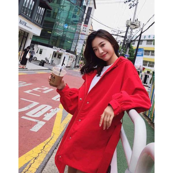 レディース ジャケット ブルゾン アウター フード付き マウンテンパーカー カジュアル 長袖 レッド S M L サイズ 送料無料