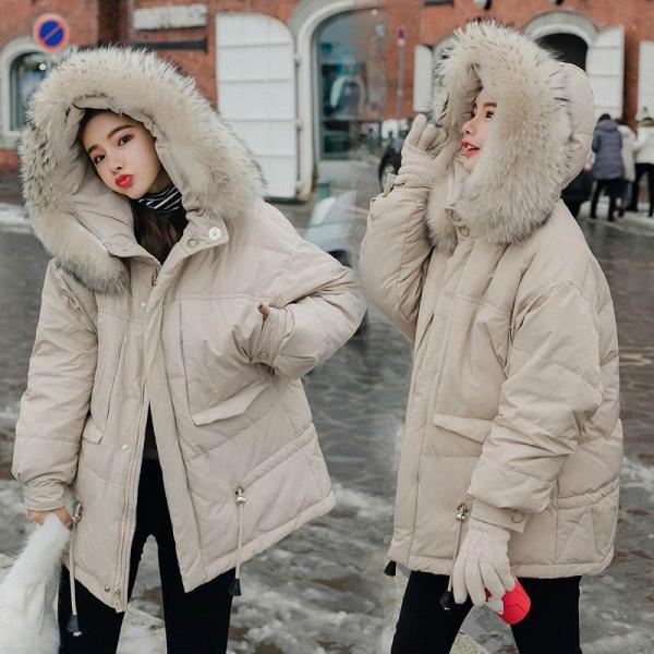 レディース　アウター　中綿ジャケット　フード付き　防寒　真冬　ミディ丈　カジュアル　大人可愛い　フェミニン　オフィス　通学　お出かけ　デート　デイリー　ベージュ　S　M　L　XL　送料無料