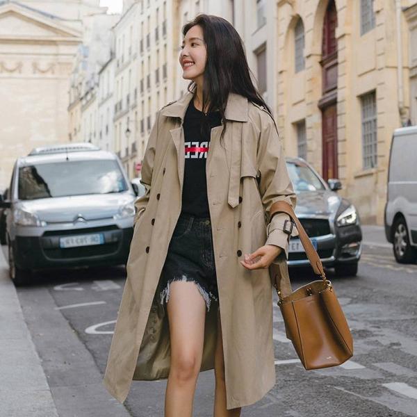 レディース　アウター　トレンチコート　無地　ウエストベルト　ロング　ゆったり　カジュアル　大人可愛い　フェミニン　オフィス　お出かけ　デート　デイリー　ベージュ　S　M　L　送料無料