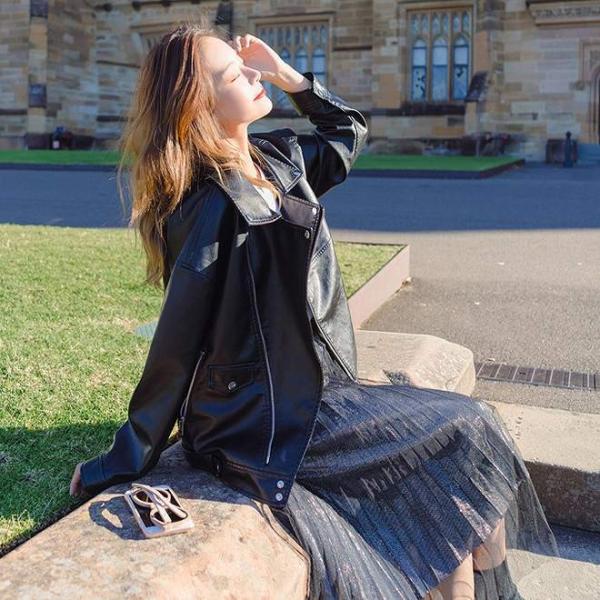 レディース　アウター　レザー　ジャケット　ライダース　ショート丈　無地　カジュアル　大人可愛い　ストリート　お出かけ　デート　デイリー　ブラック　S　M　L　送料無料