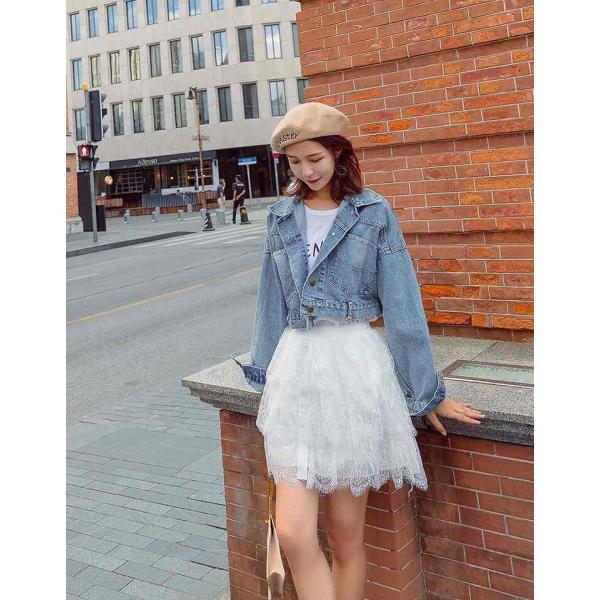 レディース　デニムジャケット　ケミカルウォッシュ　ジージャン　アウター　秋　冬　カジュアル　長袖　キュート　大人　可愛い　フェミニン　きれいめ　エレガント　おしゃれ　お出かけ　お呼ばれ　デイリー　オフィス　普段着　ブルー　S　M　L　サイズ　送料無料