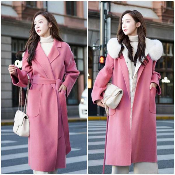 レディース　ウール　チェスターコート　ジャケット　ウエストベルト　アウター　秋　冬　カジュアル　キュート　大人　可愛い　フェミニン　きれいめ　エレガント　おしゃれ　お出かけ　お呼ばれ　デイリー　オフィス　普段着　ピンク　S　M　L　サイズ　送料無料