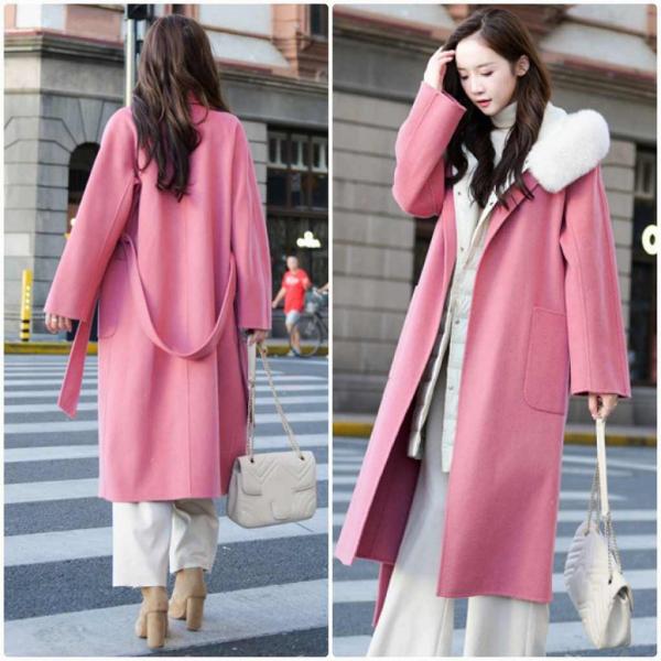 レディース　ウール　チェスターコート　ジャケット　ウエストベルト　アウター　秋　冬　カジュアル　キュート　大人　可愛い　フェミニン　きれいめ　エレガント　おしゃれ　お出かけ　お呼ばれ　デイリー　オフィス　普段着　ピンク　S　M　L　サイズ　送料無料