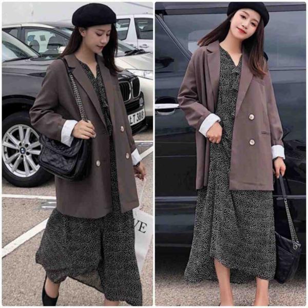 レディース　テーラードジャケット　コート　ダブル　スーツ　アウター　秋　冬　カジュアル　キュート　大人　可愛い　フェミニン　きれいめ　エレガント　おしゃれ　お出かけ　お呼ばれ　デイリー　オフィス　普段着　ブラウン　S　M　L　XL　サイズ　送料無料