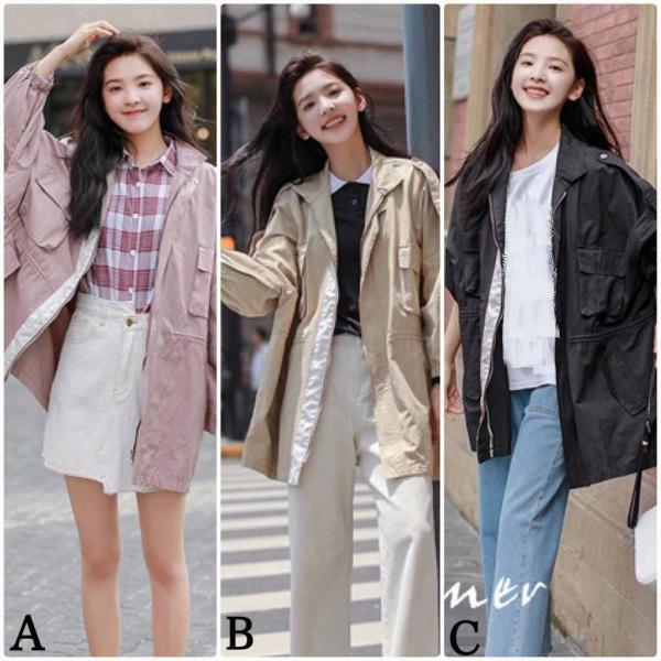 レディース　ジャケット　ブルゾン　薄手　アウター　コート　カジュアル　長袖　キュート　大人　可愛い　フェミニン　きれいめ　エレガント　おしゃれ　お出かけ　デイリー　オフィス　普段着　ベージュ　ブラック　カーキ　S　M　L　XL　サイズ　送料無料