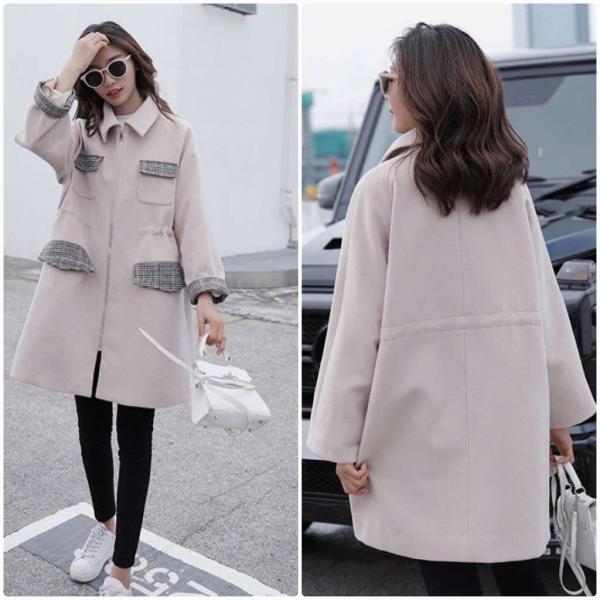 レディース　ウールコート　ロング丈　チェック柄　ジャケット　アウター　秋　冬　カジュアル　キュート　大人　可愛い　フェミニン　きれいめ　エレガント　おしゃれ　お出かけ　お呼ばれ　デイリー　オフィス　普段着　ベージュ　S　M　L　サイズ　送料無料