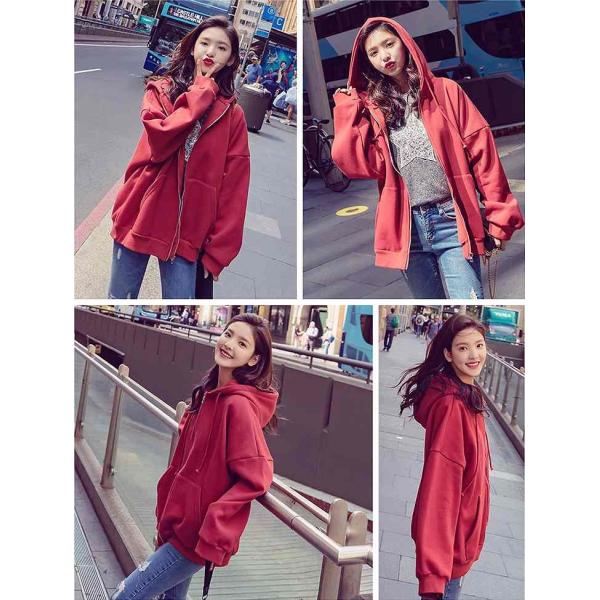 レディース　パーカー　スウェット　フード付き　ゆったり　オーバーサイズ　無地　シンプル　長袖　トレーナー　トップス　カジュアル　キュート　大人　可愛い　フェミニン　おしゃれ　デイリー　普段着　ベージュ　レッド　S　M　L　サイズ　送料無料