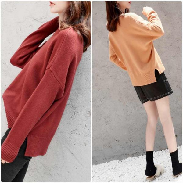レディース　ニット　セーター　長袖　プルオーバー　ゆったり　トップス　秋　冬　カジュアル　キュート　大人　可愛い　大人女子　フェミニン　おしゃれ　お出かけ　オフィス　デイリー　ホワイト　レッド　ブルー　ベージュ　フリーサイズ　送料無料