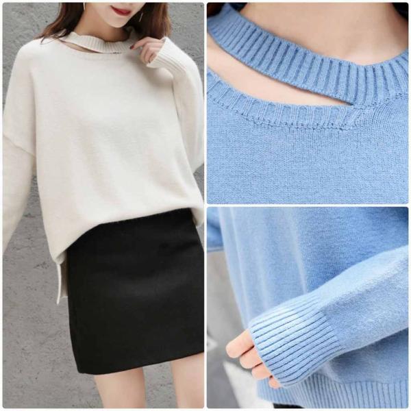 レディース　ニット　セーター　長袖　プルオーバー　ゆったり　トップス　秋　冬　カジュアル　キュート　大人　可愛い　大人女子　フェミニン　おしゃれ　お出かけ　オフィス　デイリー　ホワイト　レッド　ブルー　ベージュ　フリーサイズ　送料無料
