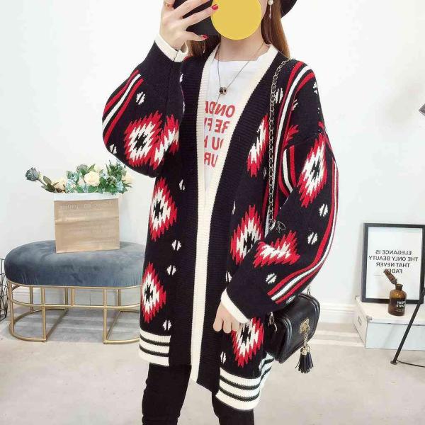 レディース　カーディガン　ニット　オーバーサイズ　ゆったり　ジャケット　アウター　羽織　長袖　トップス　カジュアル　キュート　大人　可愛い　フェミニン　おしゃれ　お出かけ　オフィス　デイリー　普段着　ベージュ　ブラック　レッド　フリーサイズ　送料無料
