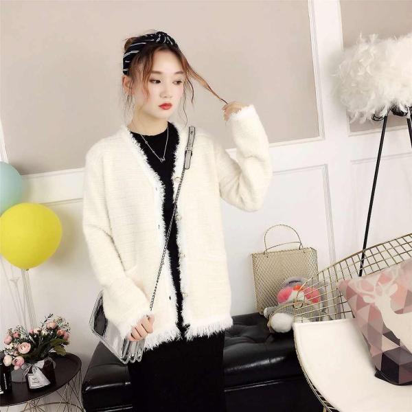 レディース　カーディガン　ニット　ボーダー　ゆったり　ジャケット　アウター　羽織　長袖　トップス　カジュアル　キュート　大人　可愛い　フェミニン　おしゃれ　お出かけ　オフィス　デイリー　普段着　ホワイト　ブルー　ピンク　イエロー　フリーサイズ　送料無料