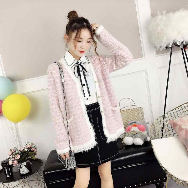 レディース　カーディガン　ニット　ボーダー　ゆったり　ジャケット　アウター　羽織　長袖　トップス　カジュアル　キュート　大人　可愛い　フェミニン　おしゃれ　お出かけ　オフィス　デイリー　普段着　ホワイト　ブルー　ピンク　イエロー　フリーサイズ　送料無料