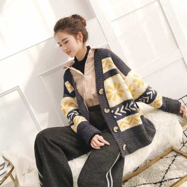 レディース　カーディガン　ニット　ボーダー　ゆったり　ジャケット　アウター　羽織　長袖　トップス　カジュアル　キュート　大人　可愛い　フェミニン　おしゃれ　お出かけ　オフィス　デイリー　普段着　グレー　ブルー　レッド　フリーサイズ　送料無料