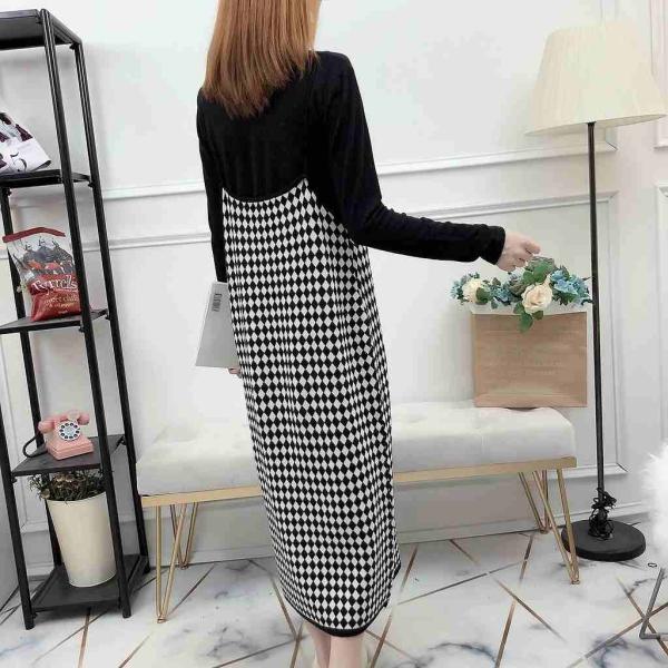 レディース　ワンピース　ニットワンピ　長袖　ニット　ミモレ丈　カジュアル　キュート　可愛い　フェミニン　きれいめ　上品　エレガント　おしゃれ　お出かけ　お呼ばれ　ホワイト　ブルー　ピンク　イエロー　フリーサイズ　ワンサイズ　送料無料