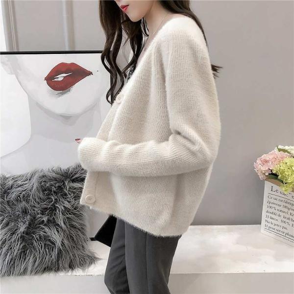 レディース　カーディガン　ニット　シンプル　セーター　ジャケット　アウター　羽織　長袖　トップス　カジュアル　キュート　大人　可愛い　フェミニン　おしゃれ　お出かけ　オフィス　デイリー　普段着　ネイビー　ホワイト　カーキ　フリーサイズ　送料無料