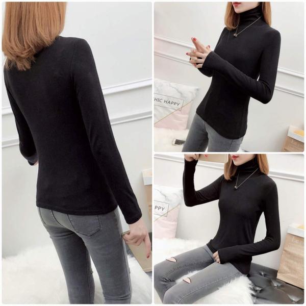 レディース　ニット　ハイネック　セーター　長袖　プルオーバー　シンプル　スリム　タイト　トップス　秋　冬　カジュアル　キュート　大人　可愛い　大人女子　フェミニン　おしゃれ　お出かけ　オフィス　デイリー　ブラック　フリーサイズ　送料無料
