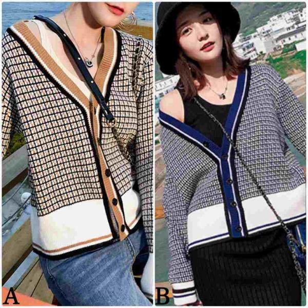 レディース　カーディガン　ニット　セーター　ジャケット　アウター　羽織　長袖　トップス　カジュアル　キュート　大人　可愛い　大人女子　フェミニン　おしゃれ　お出かけ　オフィス　デイリー　普段着　ネイビー　ブラウン　紺　茶色　フリーサイズ　送料無料