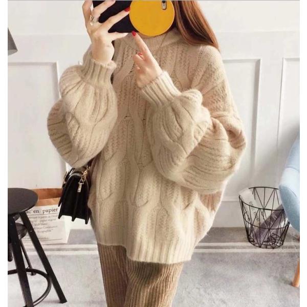 レディース　ニット　セーター　ボーダー　長袖　プルオーバー　ゆったり　あったか　トップス　秋　冬　カジュアル　キュート　大人　可愛い　大人女子　フェミニン　おしゃれ　お出かけ　オフィス　ホワイト　グリーン　ブラウン　ピンク　フリーサイズ　送料無料