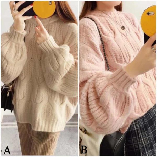 レディース　ニット　セーター　ボーダー　長袖　プルオーバー　ゆったり　あったか　トップス　秋　冬　カジュアル　キュート　大人　可愛い　大人女子　フェミニン　おしゃれ　お出かけ　オフィス　ホワイト　グリーン　ブラウン　ピンク　フリーサイズ　送料無料