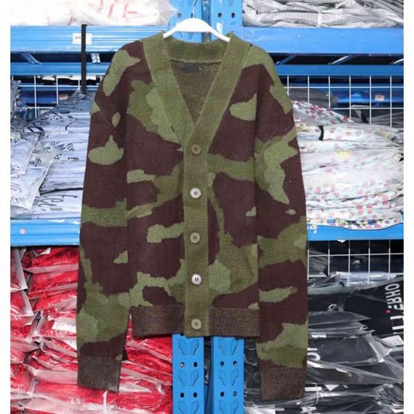 レディース　カーディガン　迷彩　カモフラ　ニット　セーター　ジャケット　アウター　羽織　長袖　トップス　カジュアル　キュート　大人　可愛い　大人女子　フェミニン　おしゃれ　お出かけ　オフィス　デイリー　普段着　グリーン　XS　S　M　L　サイズ　送料無料