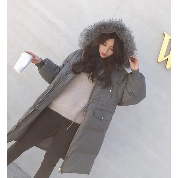 レディース　ロングダウンコート　フェイクファー　エコファー　ロング丈　ジャケット　アウター　秋　冬　カジュアル　キュート　大人　可愛い　大人女子　フェミニン　きれいめ　エレガント　おしゃれ　お出かけ　お呼ばれ　デイリー　グレー　S　M　L　送料無料