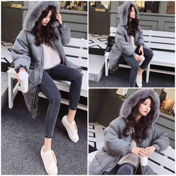 レディース　ロングダウンコート　フェイクファー　エコファー　ロング丈　ジャケット　アウター　秋　冬　カジュアル　キュート　大人　可愛い　大人女子　フェミニン　きれいめ　エレガント　おしゃれ　お出かけ　お呼ばれ　デイリー　グレー　S　M　L　送料無料