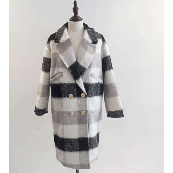 レディース　チェスターコート　チェック柄　ウール　コート　ジャケット　アウター　秋　冬　カジュアル　キュート　大人　可愛い　大人女子　フェミニン　きれいめ　エレガント　おしゃれ　お出かけ　お呼ばれ　デイリー　オフィス　ホワイト×ブラック　送料無料