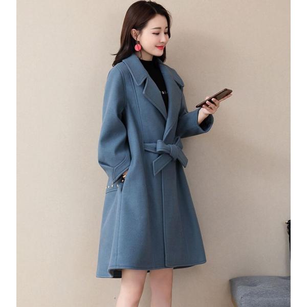 レディース　ウールコート　腰紐　コート　ジャケット　アウター　秋　冬　カジュアル　キュート　大人　可愛い　大人女子　フェミニン　きれいめ　エレガント　おしゃれ　お出かけ　お呼ばれ　デイリー　オフィス　ホワイト　ブルー　ピンク　大きいサイズ　送料無料