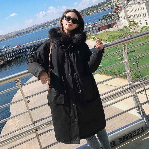 レディース　アウター　ロング　中綿　コート　ジャケット　フード付き　ボリュームファー　無地　長袖　秋冬　カジュアル　大人可愛い　フェミニン　通勤　通学　デート　デイリー　ライトグリーン　ホワイト　ピンク　ブラック　レッド　グリーン　S　M　L　送料無料