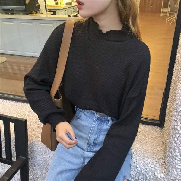 レディース　ニット　セーター　ハイネック　長袖　あったか　ゆったり　オーバーサイズ　トップス　秋　冬　カジュアル　キュート　大人　可愛い　大人女子　フェミニン　おしゃれ　お出かけ　オフィス　デイリー　ブラック　ブルー　ベージュ　フリーサイズ　送料無料