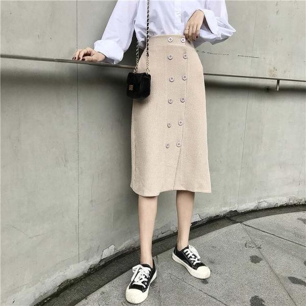 レディース　ニット　ロングスカート　ハイウエスト　タイト　ミモレ丈　秋　冬　ボトムス　カジュアル　キュート　大人　可愛い　フェミニン　きれいめ　おしゃれ　お出かけ　デイリー　二次会　お呼ばれ　ブラウン　ブラック　ベージュ　フリーサイズ　送料無料