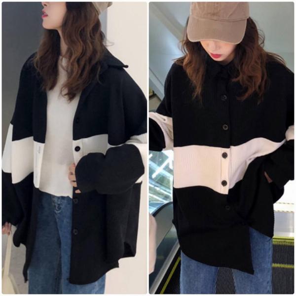 レディース　カーディガン　ボーダー　ニット　セーター　ジャケット　アウター　羽織　長袖　トップス　カジュアル　キュート　大人　可愛い　大人女子　フェミニン　おしゃれ　お出かけ　オフィス　デイリー　普段着　グレー　ブラック　フリーサイズ　送料無料