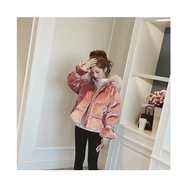 レディース　中綿ジャケット　ショート丈　エコファー　フェイクファー　アウター　秋　冬　カジュアル　キュート　大人　可愛い　大人女子　フェミニン　きれいめ　エレガント　おしゃれ　お出かけ　お呼ばれ　デイリー　オフィス　ピンク　フリーサイズ　送料無料