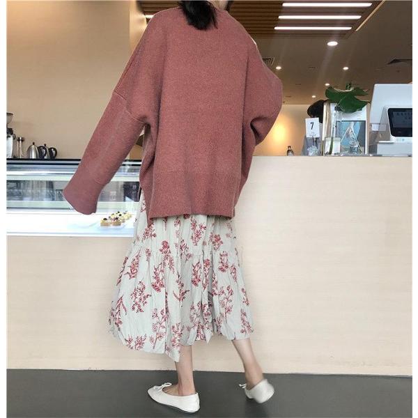 レディース　ハイウエスト　ロングスカート　フレア　花柄　ボタニカル柄　ミモレ丈　秋　冬　ボトムス　カジュアル　キュート　大人　可愛い　フェミニン　きれいめ　おしゃれ　お出かけ　デイリー　二次会　お呼ばれ　ベージュ　ブラック　フリーサイズ　送料無料