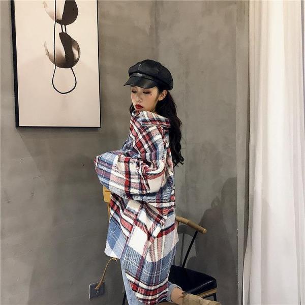 レディース　ブラウス　シャツ　チェック柄　オーバーサイズ　ゆったり　長袖　トップス　カジュアル　キュート　可愛い　フェミニン　きれいめ　上品　エレガント　おしゃれ　お出かけ　オフィス　デート　デイリー　ホワイト　ローズピンク　フリーサイズ　送料無料