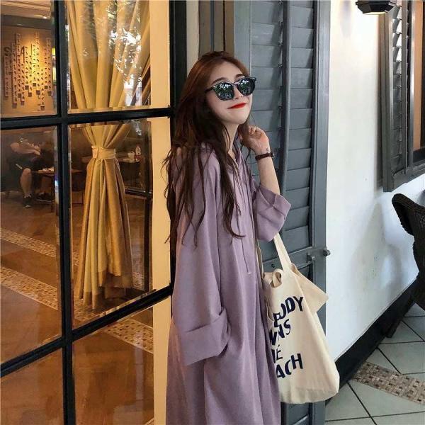 レディース　ワンピース　スウェットワンピ　フード付き　パーカー　長袖　ミモレ丈　ゆったり　オーバーサイズ　秋　冬　カジュアル　キュート　大人女子　可愛い　フェミニン　きれいめ　上品　おしゃれ　お出かけ　パープル　ブラック　フリーサイズ　送料無料