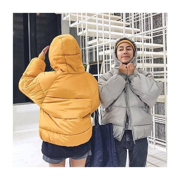 レディース　アウター　中綿　ジャケット　フード付き　長袖　ジップアップ　無地　カジュアル　大人可愛い　フェミニン　スポーツ　ジョギング　お出かけ　デイリー　ホワイト　ブラック　ピンク　イエロー　ライトグリーン　カーキ　グレー　M　L　XL　2XL　送料無料