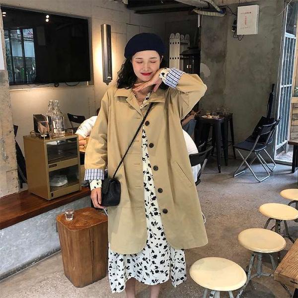 レディース　アウター　コート　長袖　無地　ミディアム　春秋　ベーシック　カジュアル　大人可愛い　フェミニン　通勤　通学　お出かけ　デート　デイリー　ベージュ　フリーサイズ　送料無料