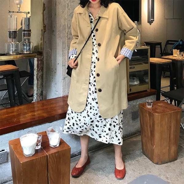 レディース　アウター　コート　長袖　無地　ミディアム　春秋　ベーシック　カジュアル　大人可愛い　フェミニン　通勤　通学　お出かけ　デート　デイリー　ベージュ　フリーサイズ　送料無料