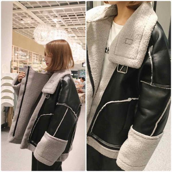 レディース　ライダースジャケット　フェイクレザー　オーバーサイズ　アウター　秋　冬　カジュアル　長袖　キュート　大人　可愛い　フェミニン　きれいめ　エレガント　おしゃれ　お出かけ　お呼ばれ　デイリー　オフィス　普段着　ブラック　M　L　サイズ　送料無料