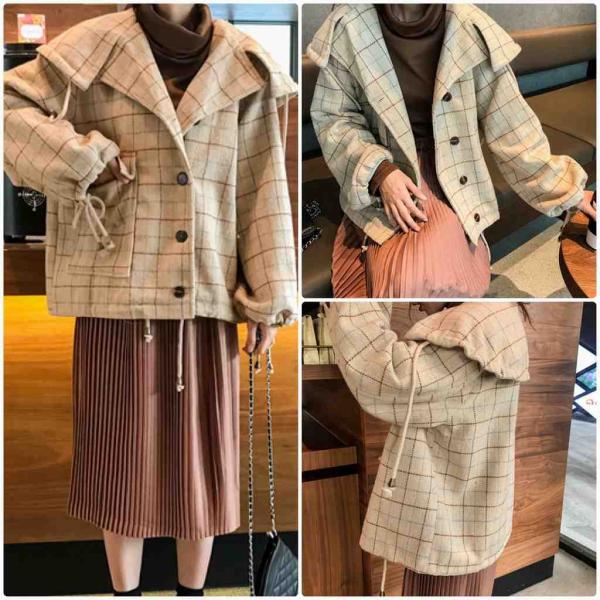 レディース　コート　チェック柄　アウター　ジャケット　秋　冬　カジュアル　キュート　大人　可愛い　大人女子　フェミニン　きれいめ　エレガント　おしゃれ　お出かけ　お呼ばれ　デイリー　オフィス　ブラウン　ベージュ　フリーサイズ　送料無料