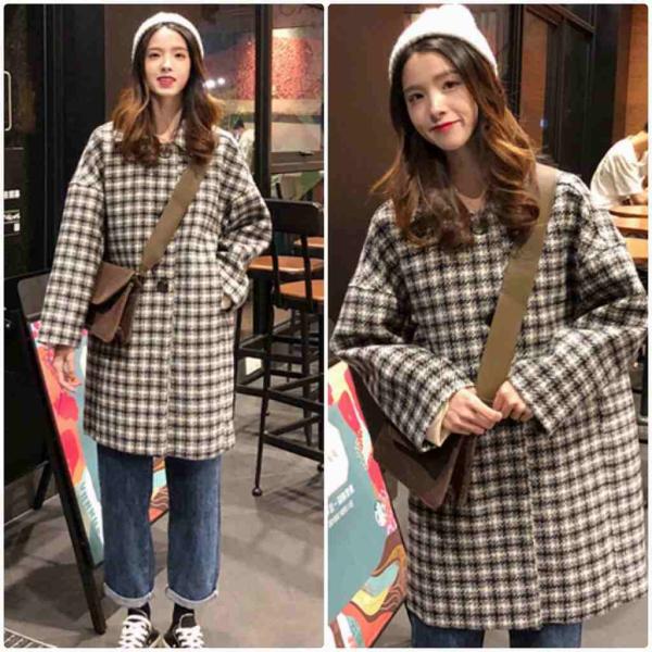 レディース　コート　チェック柄　ロング丈　アウター　ジャケット　秋　冬　カジュアル　キュート　大人　可愛い　大人女子　フェミニン　きれいめ　エレガント　おしゃれ　お出かけ　お呼ばれ　デイリー　オフィス　ブラック　ブラウン　フリーサイズ　送料無料