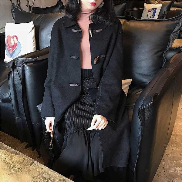 レディース　コート　トグル　ロング丈　アウター　ジャケット　秋　冬　カジュアル　キュート　大人　可愛い　大人女子　フェミニン　きれいめ　エレガント　おしゃれ　お出かけ　お呼ばれ　デイリー　オフィス　ブラック　ブラウン　フリーサイズ　送料無料