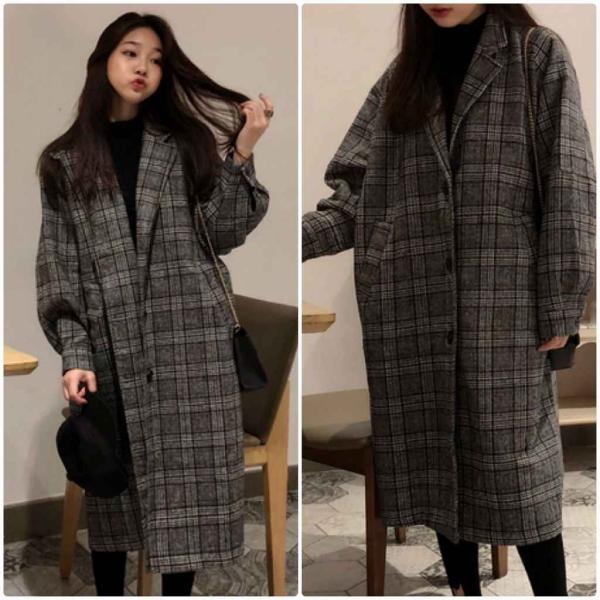 レディース　コート　ロング丈　チェスターコート　チェック柄　ロングコート　アウター　ジャケット　秋　冬　カジュアル　キュート　大人　可愛い　大人女子　フェミニン　きれいめ　エレガント　おしゃれ　お出かけ　ブラック　ブラウン　フリーサイズ　送料無料