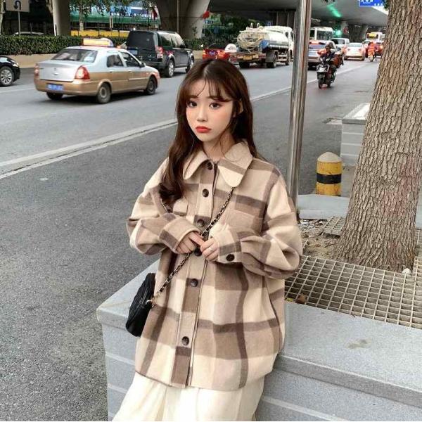 レディース　シャツジャケット　チェック柄　オーバーサイズ　アウター　ジャケット　秋　冬　カジュアル　キュート　大人　可愛い　大人女子　フェミニン　きれいめ　エレガント　おしゃれ　お出かけ　お呼ばれ　デイリー　ブラウン　グレー　フリーサイズ　送料無料