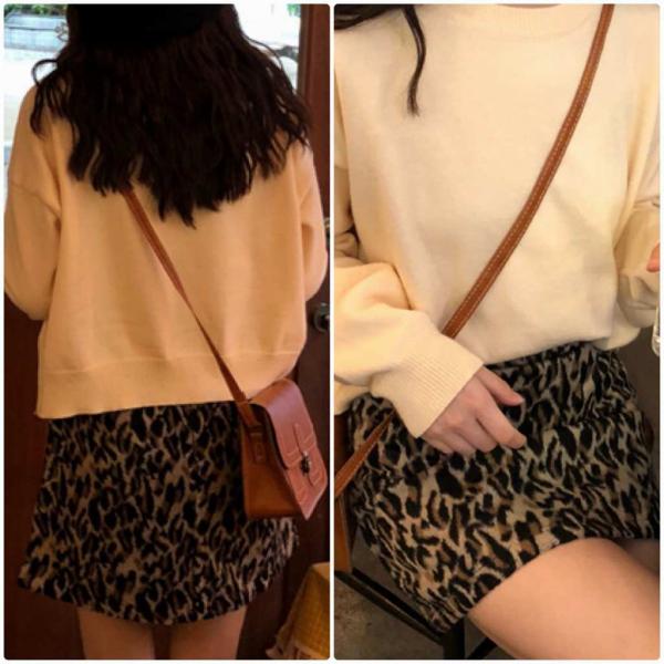 レディース　スカート　ヒョウ柄　台形スカート　ハイウエスト　タイト　スリム　ミニ丈　秋　冬　ボトムス　カジュアル　キュート　大人　可愛い　フェミニン　きれいめ　おしゃれ　お出かけ　デイリー　二次会　お呼ばれ　S　M　サイズ　送料無料