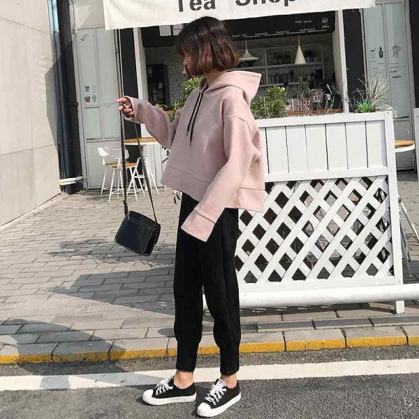 レディース　上下別売り　パーカー　ジョガーパンツ　フード付き　ウエストゴム　ゆったり　オーバーサイズ　長袖　カジュアル　キュート　可愛い　フェミニン　きれいめ　上品　エレガント　おしゃれ　お出かけ　ブラック　ピンク　グレー　フリーサイズ　送料無料