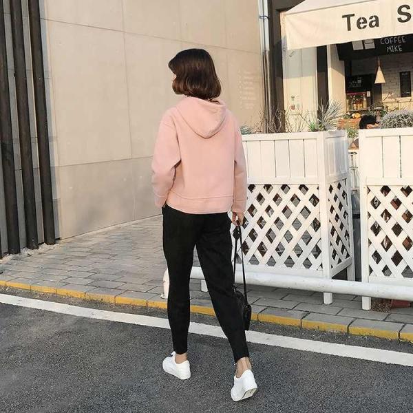 レディース　上下別売り　パーカー　ジョガーパンツ　フード付き　ウエストゴム　ゆったり　オーバーサイズ　長袖　カジュアル　キュート　可愛い　フェミニン　きれいめ　上品　エレガント　おしゃれ　お出かけ　ブラック　ピンク　グレー　フリーサイズ　送料無料
